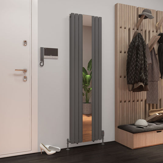 Eastbrook Tunstall Double Mirror Radiator 1800 x 500mm Matt Anthracite | 81.0171