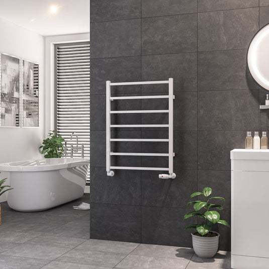 Eastbrook Tuscan 800 x 600mm Square Towel Rail Gloss White | 89.1245