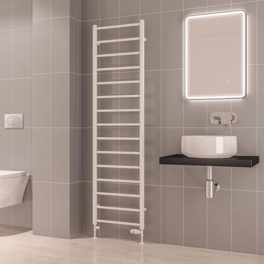 Eastbrook Tuscan Round Towel Rail 1800x500mm Gloss White | 89.1576