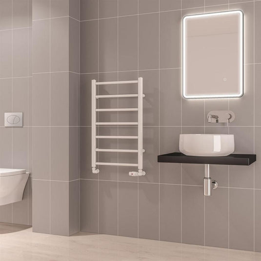 Eastbrook Tuscan Round Towel Rail 800x500mm Gloss White | 89.1572