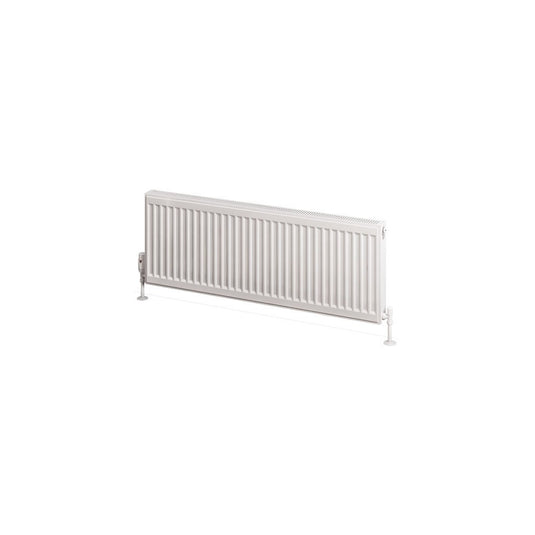 Modern white horizontal panel radiator for bathroom or home heating solution