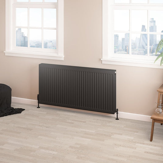 Eastbrook Type 22 600 x 1200mm Compact Panel Radiator Matt Black | 25.0198
