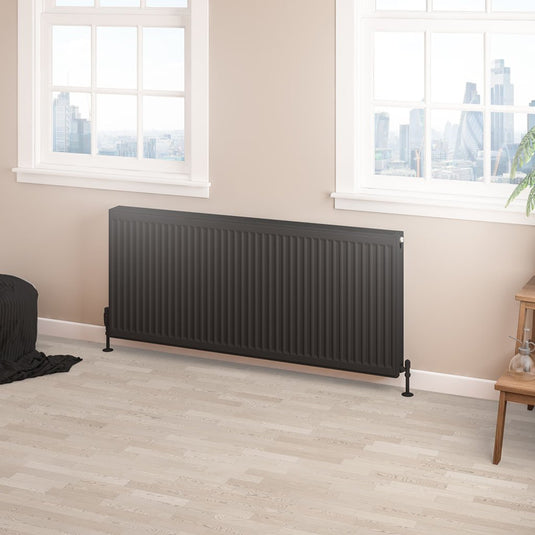 Eastbrook Type 22 600 x 1400mm Compact Panel Radiator Matt Black | 25.0199