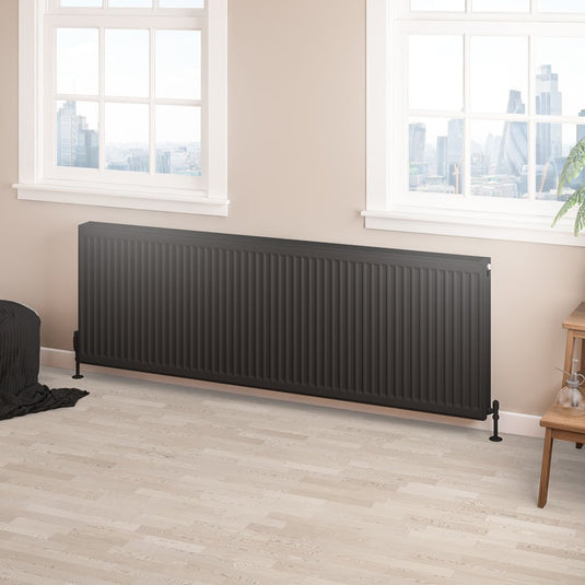 Eastbrook Type 22 600 x 1800mm Compact Panel Radiator Matt Black | 25.0201