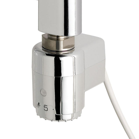 Chrome thermostatic electric heating element for towel rail with numbered dial