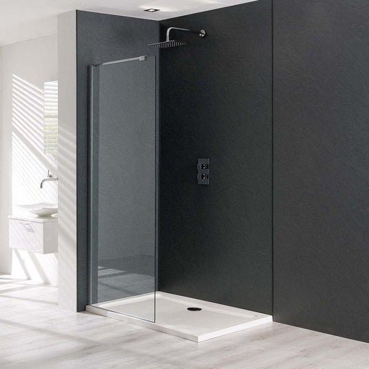 Eastbrook Valliant 700 x 1950mm A (8mm) Walk-In Wetroom Panel with Support Bar Chrome | 58.354