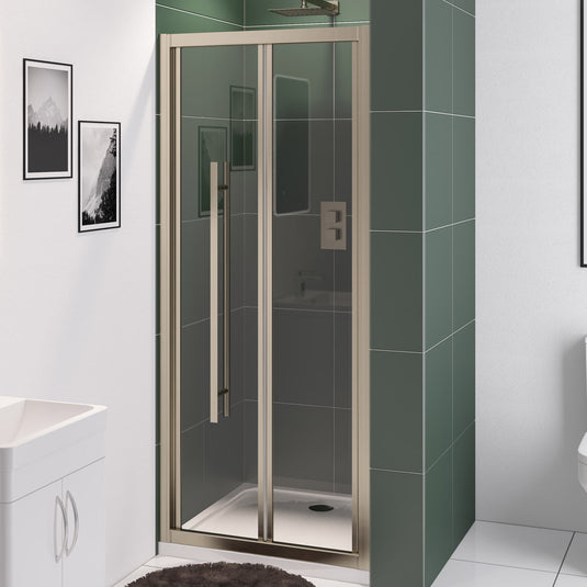 Eastbrook Vantage 2000 Bi-Fold Shower Door 1000mm Brushed Brass | 49.5024