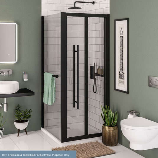 Eastbrook Vantage 2000 Bi-Fold Shower Door 760mm Easy Clean Matt Black | 49.0048