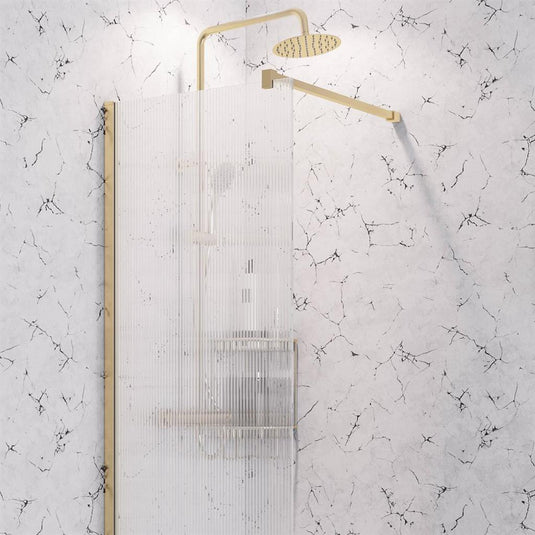 Eastbrook Vantage 2000 Fluted Glass Walk-In Panel 1000 x 2000mm Brushed Brass | 49.5116