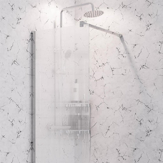 Eastbrook Vantage 2000 Fluted Glass Walk-In Panel 1100 x 2000mm Chrome | 49.5117 - Envy Bathrooms Ltd