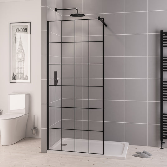 Eastbrook Vantage 2000 Framed Walk-In Wetroom Panel 700x2000mm 8mm Matt Black | 49.1081