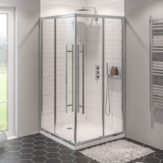 Eastbrook Vantage 2000 Offset Corner Entry Shower Enclosure 1000x760mm Easy Clean Chrome | 49.0099