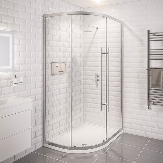 Eastbrook Vantage 2000 Offset Quadrant Shower Enclosure 1100x760mm Easy Clean Chrome | 49.0073