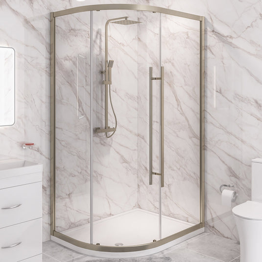 Eastbrook Vantage 2000 Offset Quadrant Shower Enclosure 900 x 800mm Brushed Brass | 49.5029