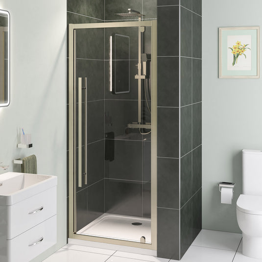 Eastbrook Vantage 2000 Pivot Shower Door 900mm Brushed Brass | 49.5012
