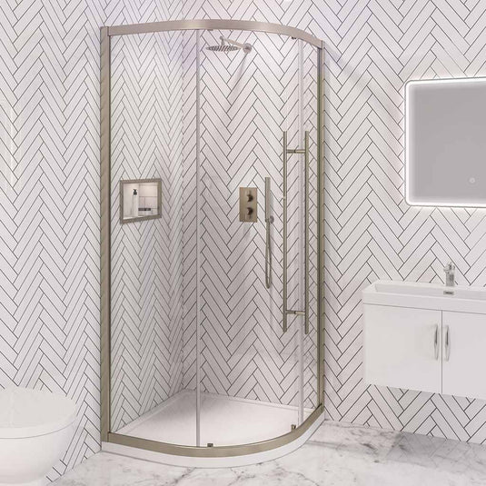 Eastbrook Vantage 2000 Quadrant Shower Enclosure 900 x 900mm Brushed Brass | 49.5026