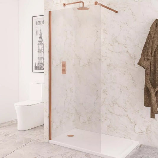 Eastbrook Vantage 2000 Walk-In Shower Panel 2000 x 1000mm Brushed Bronze | 49.7106 - Envy Bathrooms Ltd
