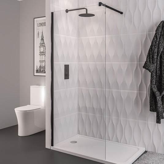 Eastbrook Vantage 2000 Walk-In Wetroom Panel 1400x2000mm 8mm Matt Black | 49.1064