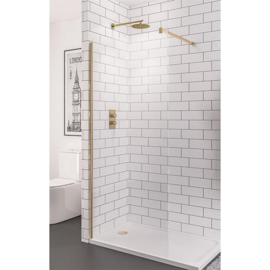 Eastbrook Vantage 2000 Walk-In Wetroom Panel 1500x2000mm Brushed Brass | 49.2043 - Envy Bathrooms Ltd