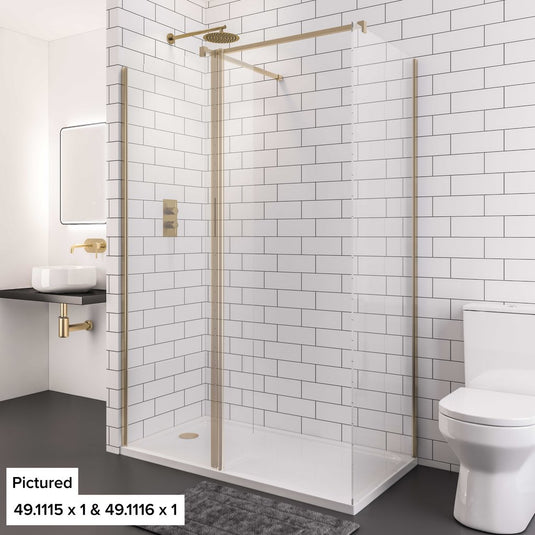 Eastbrook Vantage 2000 Walk-In Wetroom Panel 1600x2000mm 8mm Brushed Brass | 49.1122