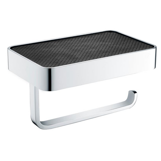 Eastbrook Vercelli Toilet Roll Holder with Leather Shelf Chrome | 52.302