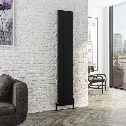 Eastbrook Vesima 1800 x 303mm Aluminium Radiator Matt Black | 86.0082