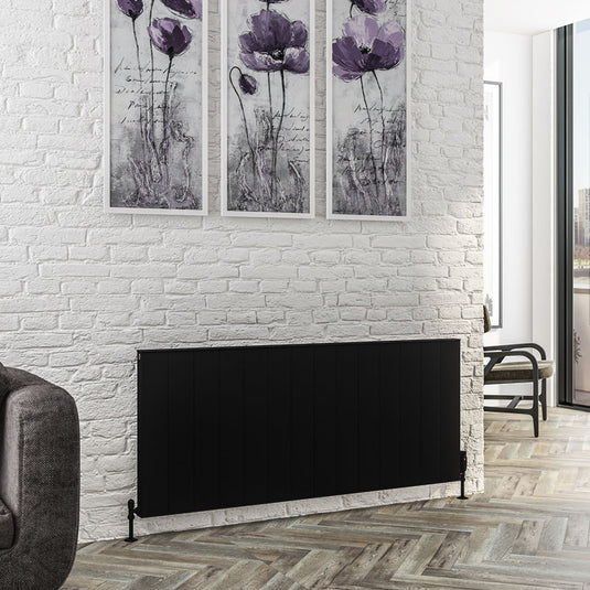 Eastbrook Vesima 600 x 1403mm Aluminium Radiator Matt Black | 86.0481