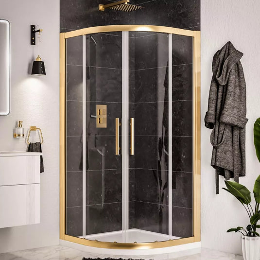 Eastbrook Volente 1000 x 1000mm Quadrant Shower Enclosure Brushed Brass | 58.543 - Envy Bathrooms Ltd