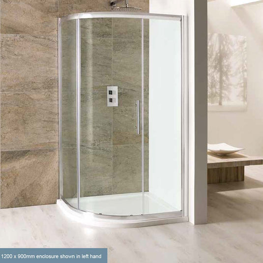 Eastbrook Volente 1000 x 760mm Single Door Offset Quadrant Shower Enclosure Chrome | 58.112