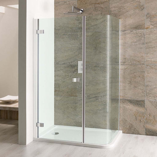 Eastbrook Volente 1200 x 800mm Curved Corner Shower Enclosure – Fixed Panel Only – Chrome Profiles | 58.601