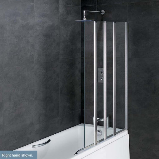 Eastbrook Volente 1400x1000mm Bath Screen 6mm 1 Fixed 3 Folding Panels RH Chrome Profiles | 58.710R - Envy Bathrooms Ltd