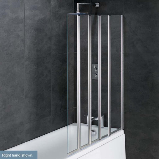 Eastbrook Volente 1400x1250mm Bath Screen 6mm 1 Fixed 4 Folding Panels RH Chrome Profiles | 58.711R - Envy Bathrooms Ltd