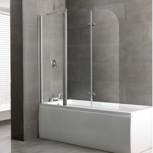 Eastbrook Volente 1465 x 1550mm Easy-Clean 1 Fixed 2 Hinged Panel Bath Screen – Chrome Profiles | 58.709