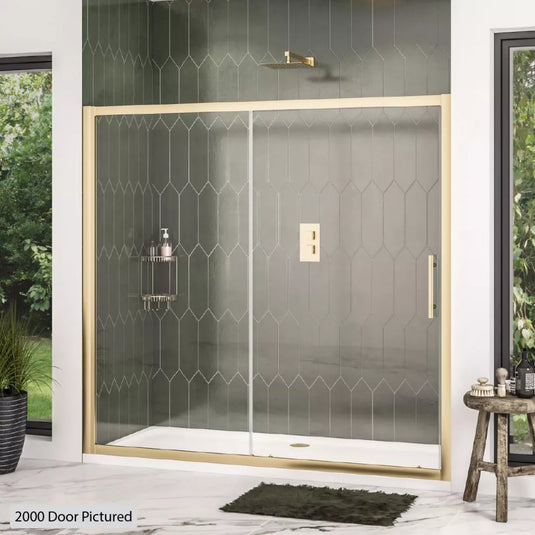 Eastbrook Volente 1850 x 1200mm Sliding Shower Door 6mm Brushed Brass | 58.577 - Envy Bathrooms Ltd
