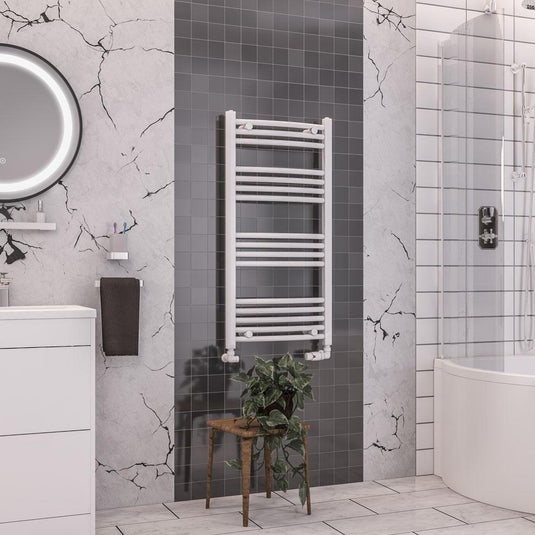 Eastbrook Wendover 1000 x 500mm Curved Towel Multirail Gloss White | 41.0040