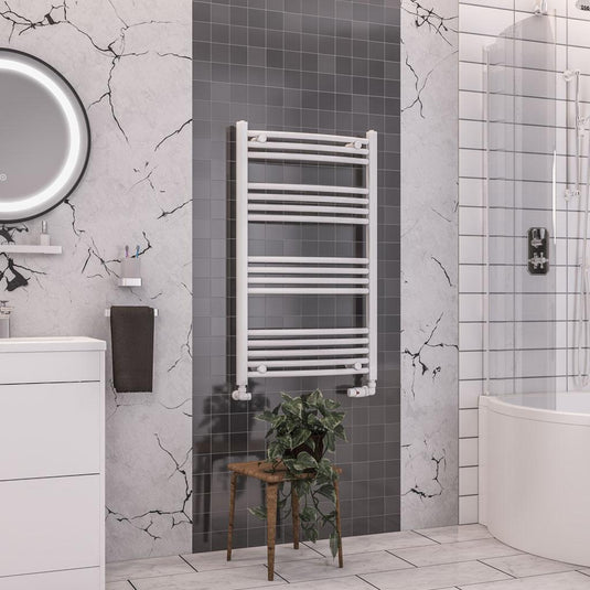 Eastbrook Wendover 1000 x 600mm Curved Towel Multirail Gloss White | 41.0042