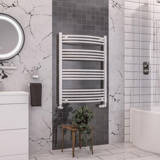 Eastbrook Wendover 1000 x 750mm Curved Towel Multirail Gloss White | 41.0093
