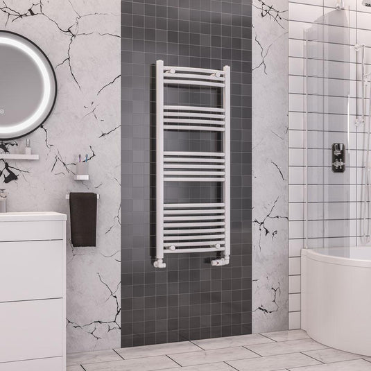 Eastbrook Wendover 1200 x 500mm Curved Towel Multirail Gloss White | 41.0046