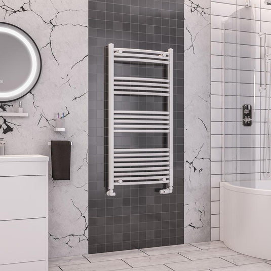 Eastbrook Wendover 1200 x 600mm Curved Towel Multirail Gloss White | 41.0048