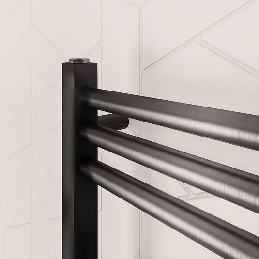 Eastbrook Wendover 1200 x 600mm Straight Towel Multirail Brushed Gunmetal | 41.0870