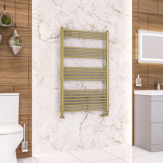 Eastbrook Wendover 1200 x 750mm Straight Towel Multirail Brushed Brass | 41.1180
