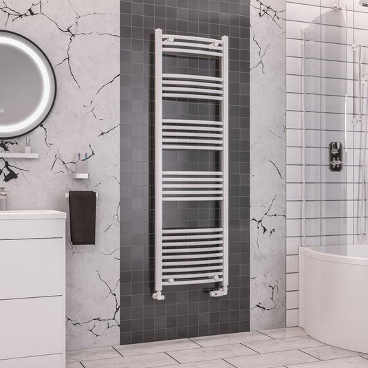 Eastbrook Wendover 1600 x 500mm Curved Towel Multirail Gloss White | 41.0052