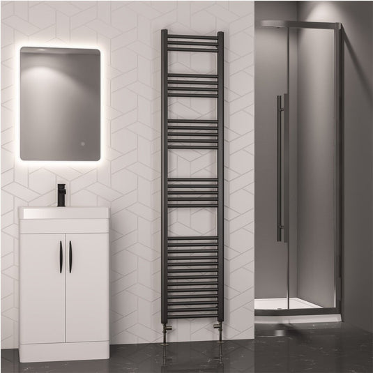 Eastbrook Wendover 1800 x 400mm Straight Towel Multirail Brushed Gunmetal | 41.0871