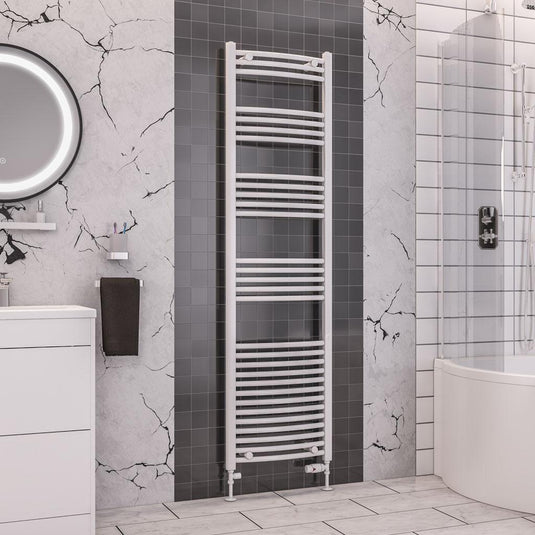 Eastbrook Wendover 1800 x 500mm Curved Towel Multirail Gloss White | 41.0058