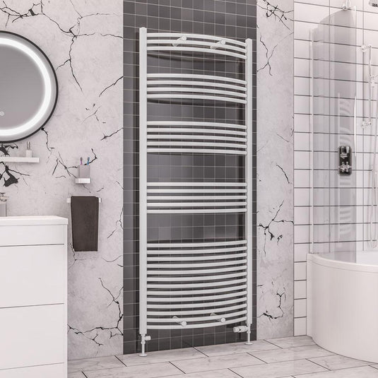 Eastbrook Wendover 1800 x 750mm Curved Towel Multirail Gloss White | 41.0096