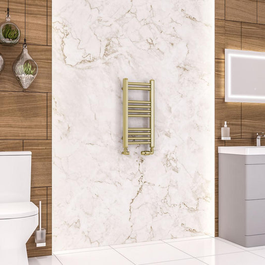 Eastbrook Wendover 600 x 300mm Straight Towel Multirail Brushed Brass | 41.1171