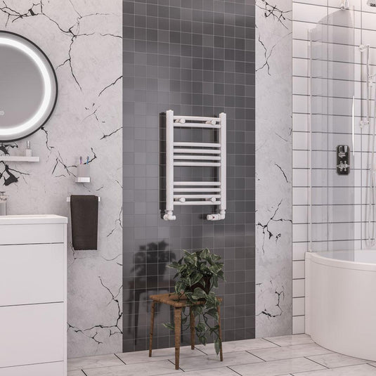 Eastbrook Wendover 600 x 400mm Curved Towel Multirail Gloss White | 41.0097