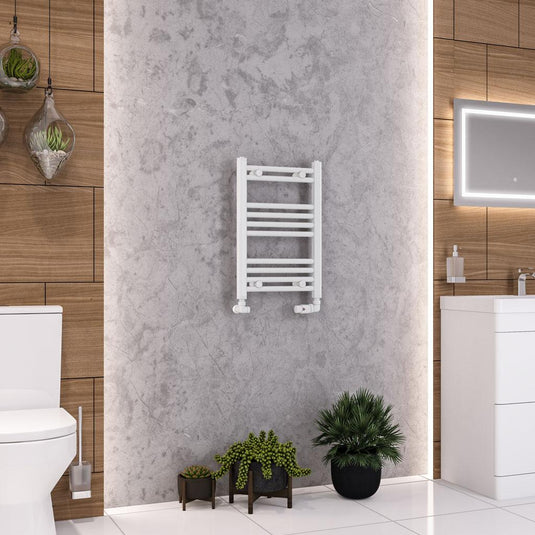 Eastbrook Wendover 600 x 400mm Straight Towel Multirail Gloss White | 41.0067