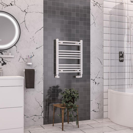 Eastbrook Wendover 600 x 500mm Curved Towel Multirail Gloss White | 41.0098