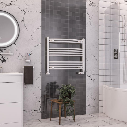 Eastbrook Wendover 600 x 750mm Curved Towel Multirail Gloss White | 41.0091